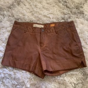 Anthropologie Brown Pleather Shorts